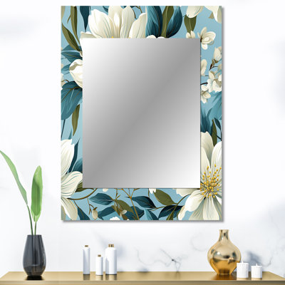 Motif floral Alysta Blue Coastal Blossoms - miroir floral
