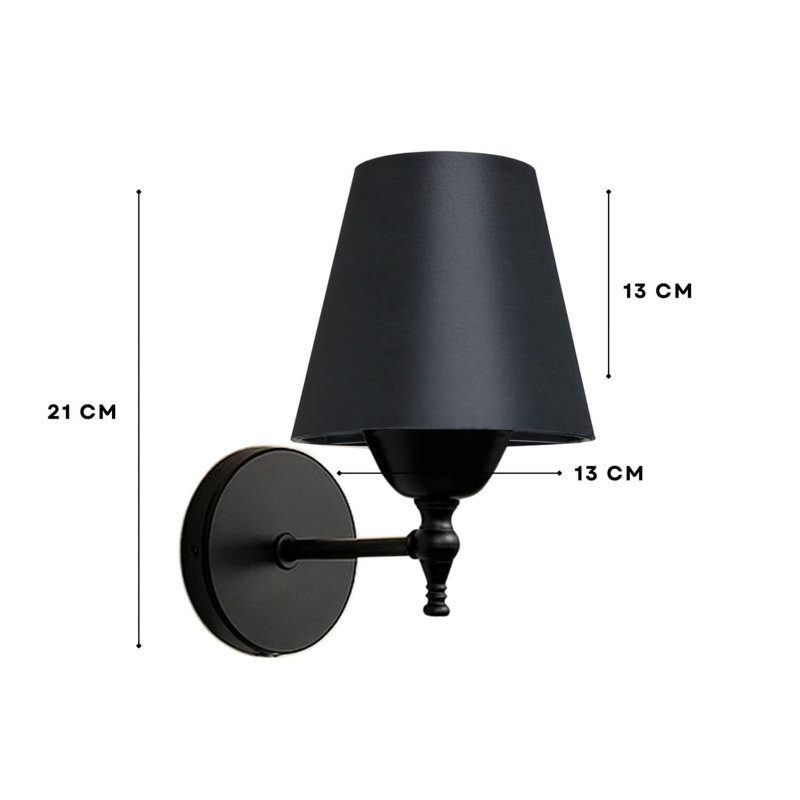 Modern Black Wall Lamp, Metal Body, 8.3 x 8.3 x 8.3 inches | E27 Socket, Max 40 Watts, Stylish Design | Perfect for Living Room, Bedroom, & Hallway | IP20 Rated, Durable & Elegant Lighting Solution