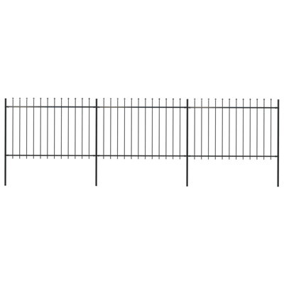 Laholm Garden Fence Spear Top Steel Outdoor Panels Barrier Border Multi Sizes