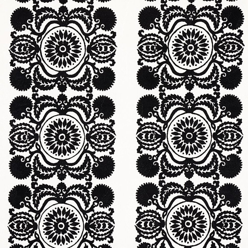Castanet Embroidery Fabric, Black
