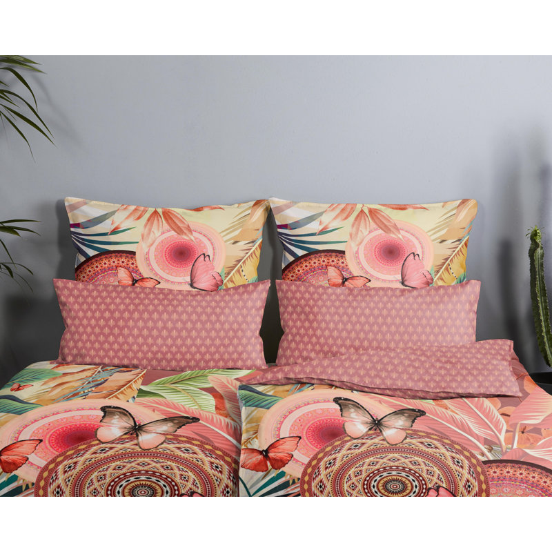 Dbo 200x200+2-80x80 Hip Katoen-satijn No.7158 Multi, 155cm x 220cm Duvet Cover + 1 pillowcases 80 x 80