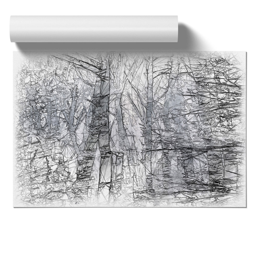 Winter Forest Sketch - Frameless Print