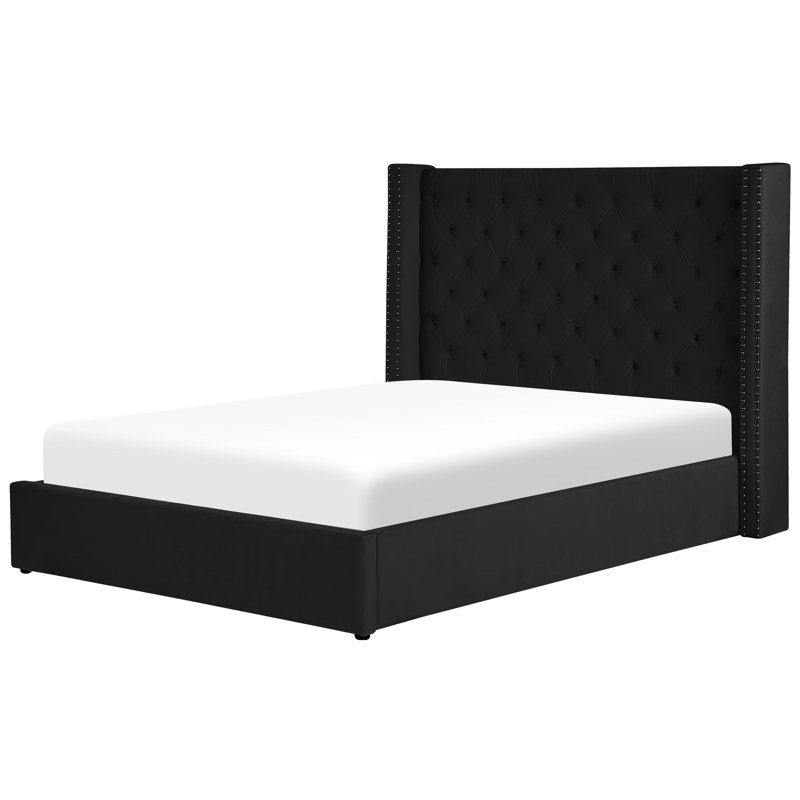 Shala Upholstered Ottoman Storage Bed, Double (4'6), Black