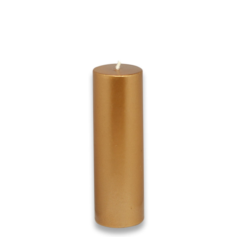 Bougie pilier bronze doré métallique 6 pouces, 1, Bronze, H 6 po x l 2 po x P 2 po