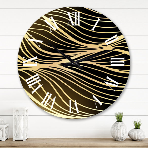 East Urban Home Oversized Minimal Waves I Wall Clock | Wayfair