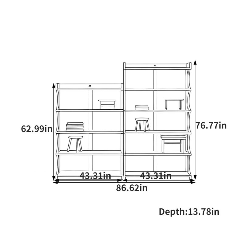 Bibliothèque de rangement American Style