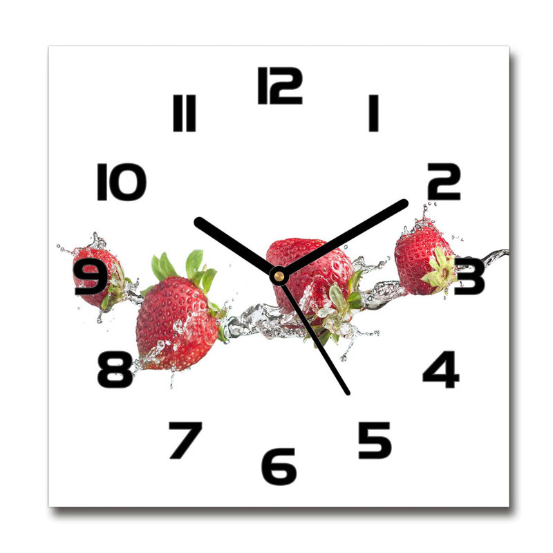 Harriott Glass Wall Clock, Black/Red/White