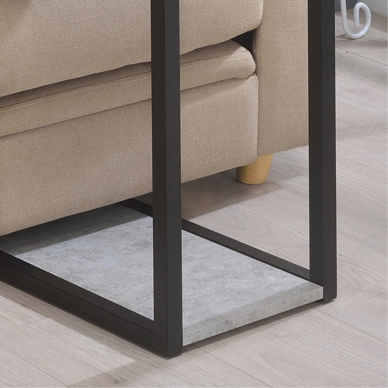 Table à collation en ciment et noire, Gris