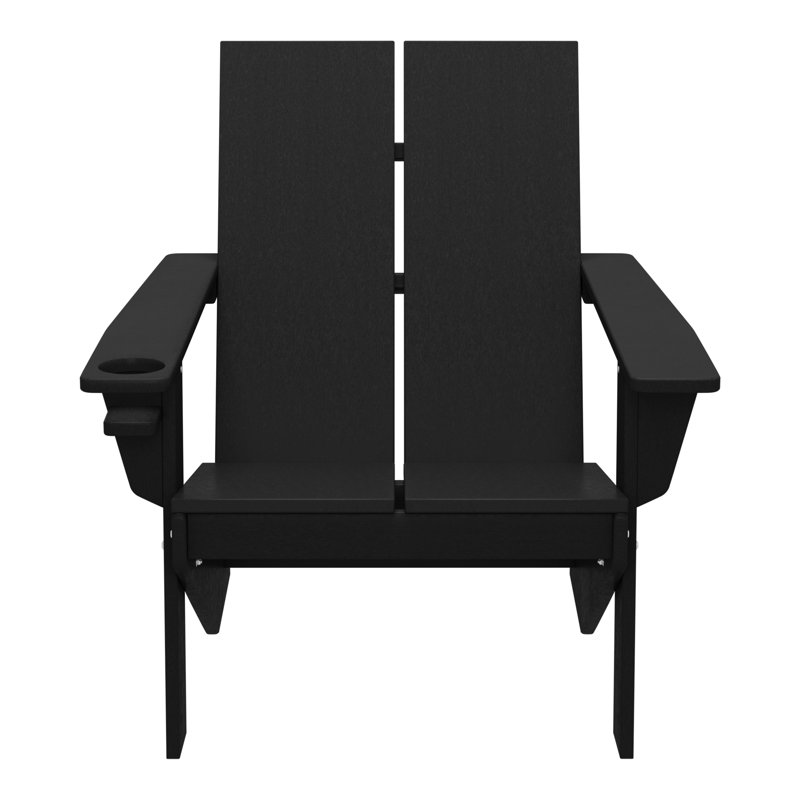 Modern Poly Adirondack Chair (Set Of 4), Black