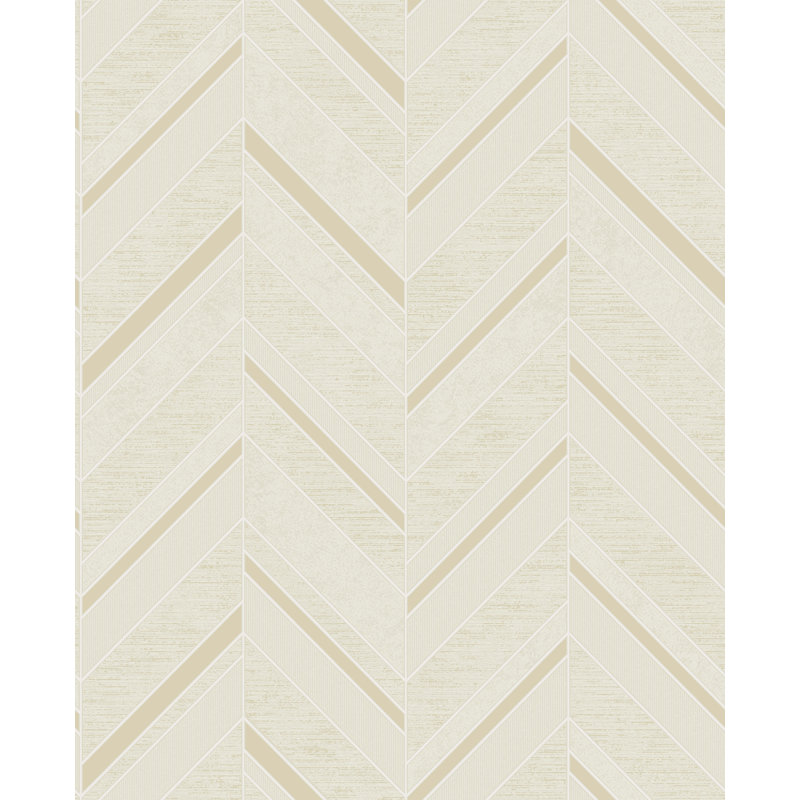  Rouleau de papier peint à chevrons 33 pi L x 20,5 po l, Crème