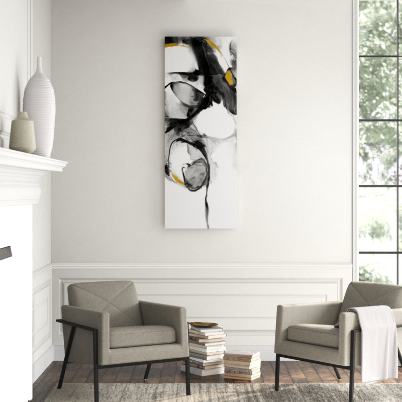 Dark Synapse II Painting by Nash Rambler, 72" H x 27" W x 1.5" D, Gild Gold
