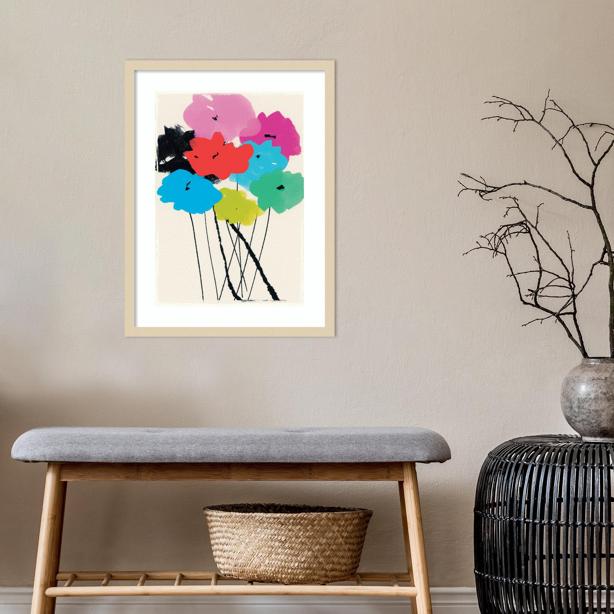 Red Barrel Studio Floral Bright Bunch By Jenny Frean Wood Framed Wall ...