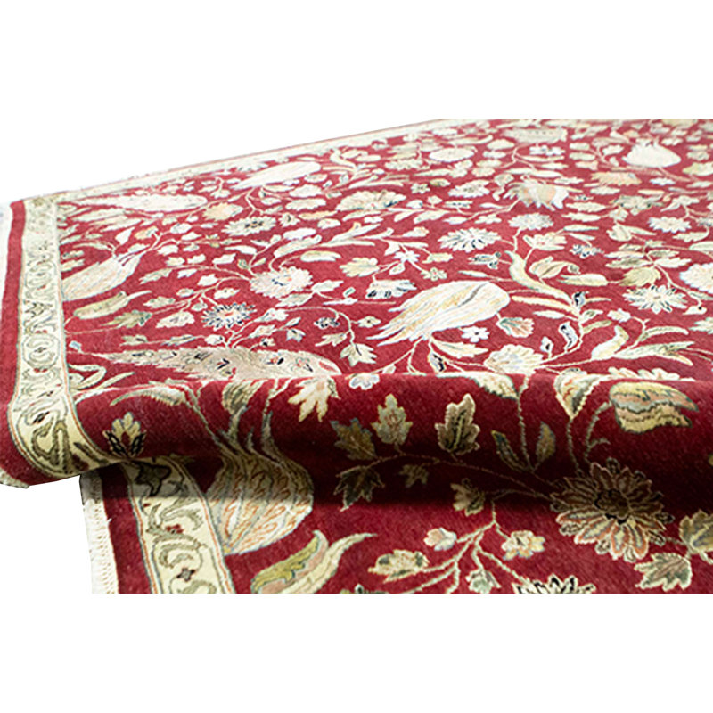 Hand-Knotted High-Quality Red Area Rug