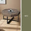 Table basse en bois octogonale rétro avec patchwork artisanal 30 pouces-1157564390