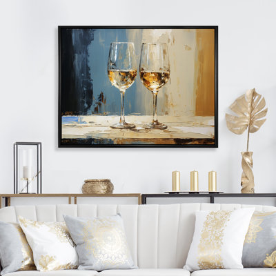 Essence de champagne blanc et bleu - Champagne, art mural