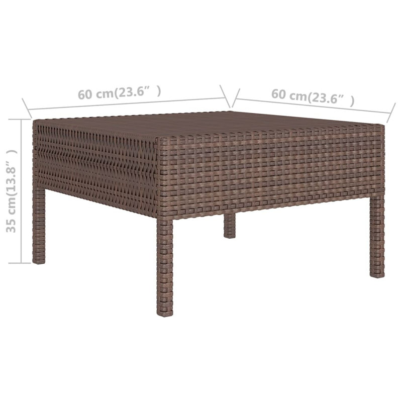 Ensemble de conversation modulaire avec coussins 9 pièces Lawenda, Blanc, Brun, 9 pièces: 7 chaises, 2 repose-pieds
