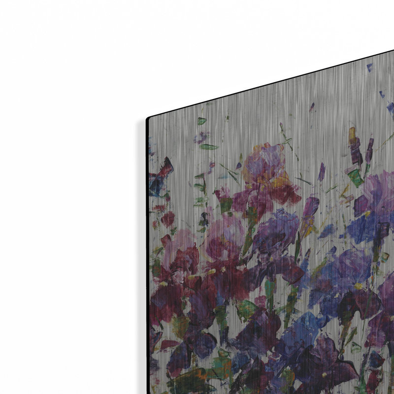 «Iris Blooming I» par Tim O'Toole, art mural en métal, H 16 po x l 12 po