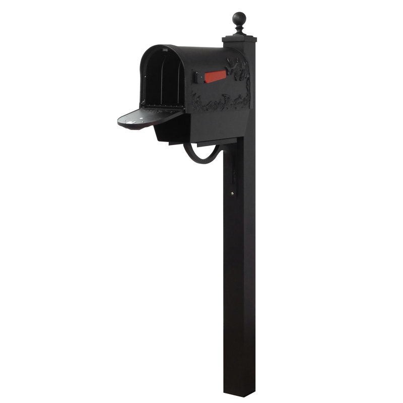 Hummingbird Aluminum Post Mounted Mailbox with Magnetic Closure