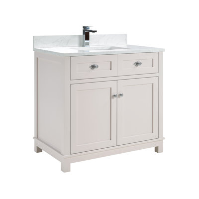 36" Solid Wood Sink Vanity With 1' Artificial Stone Top