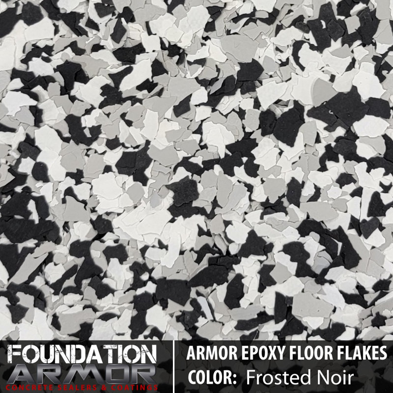 Armour Epoxy Floor Flakes - 40 Lb - Frosted Noir, Black/White/Grey