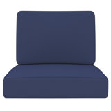 Outdoor Deep Seat Cushion, 25 x 25.5 x 5 Inch High-Density Foam Patio Chair Cushion with Water-Repellent & UV-Resistant Cover, Tear-Resistant Seat & Back Cushion for Chairs, Sofas