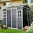 Resin Outdoor Storage Shed Waterproof Shed With Floor & Two Windows & Lockable Door, Tool Shed For Garden, Patio, Backyard-114759287-114759290