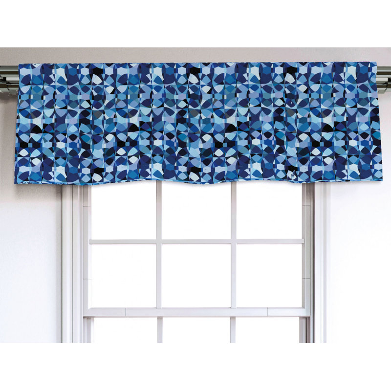 Sateen Abstract Ruffled Window Valance