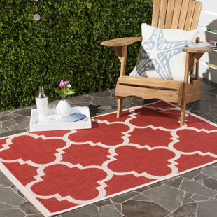 Joyner Hooked Red Indoor/Outdoor Rug