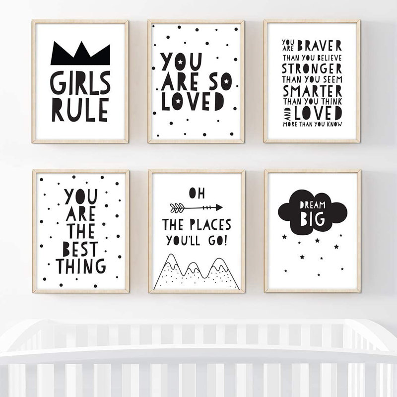 La règle pour filles, oh the places que vous allez installer, ensemble de 6 pièces imprimées sur papier Derringer