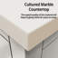 Ensemble de meuble-lavabo simple avec plateau en marbre de culture et robinet-2126803450