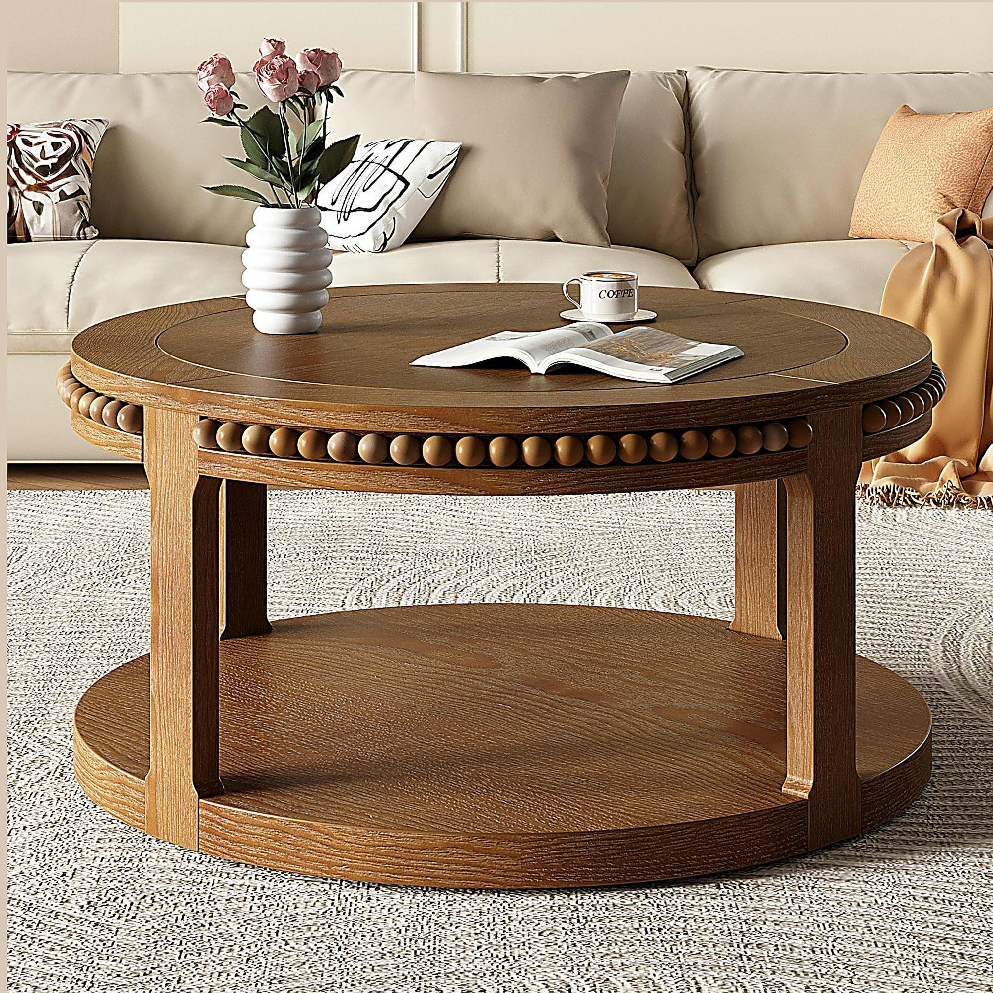 Latitude Run® 31.5 Inch Round Solid Wood Coffee Table - Wayfair Canada