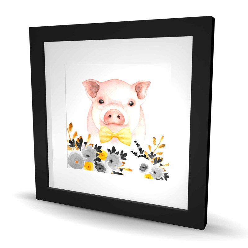 Chic cochon - Reproduction matte encadrée jaune