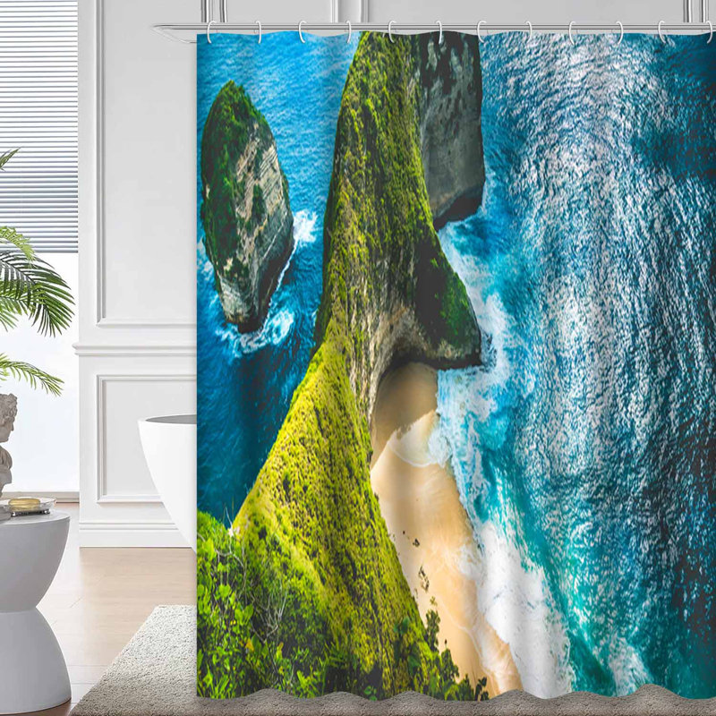 Plage, île, Indonésie, voyage, côte verte, nature, océan, magnifique, avec 12 crochets, L 72 po x l 84 po