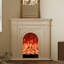 Foyer électrique en bois massif beige-125505255