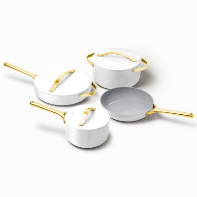Caraway Iconics Non-Toxic Ceramic Nonstick Cookware Set, Black/Gold