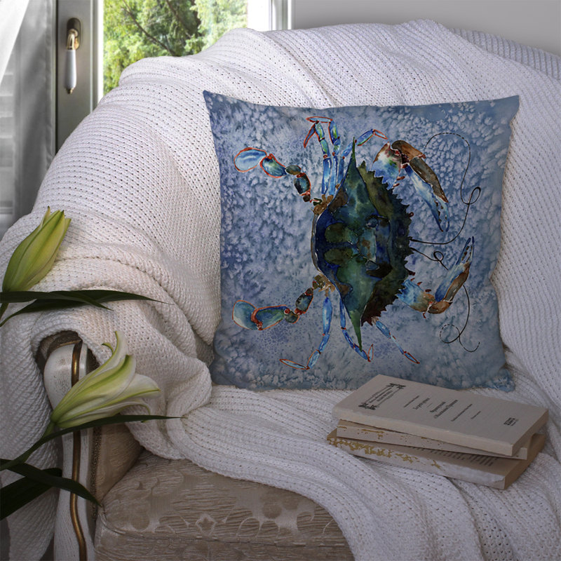 Coussin intérieur/extérieur bleu carré crabe
