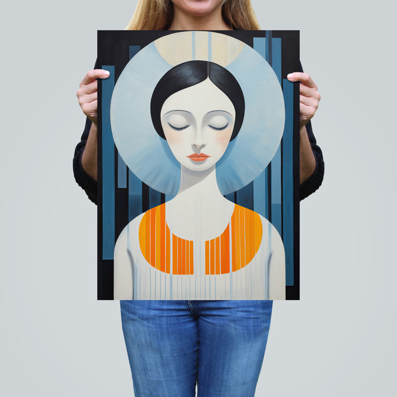 Wall Art Print Halo Of Calm Blue Meditation Living Room