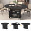 Table de salle à manger extensible en bois massif avec armoire de rangement - Sièges de table extensibles ronds à ovales 6-8, grain de noyer naturel, idéal pour la salle à manger et les petits appartements, noir-1309947237