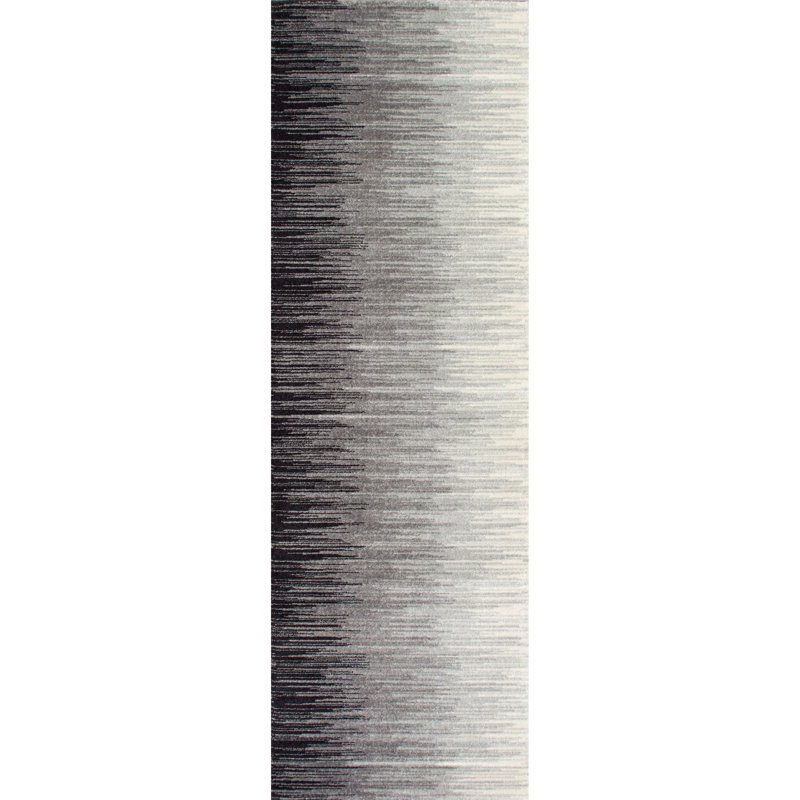 Tapis noir ombre Saresa, Tapis de couloir 2 pi 8 po x 8 pi