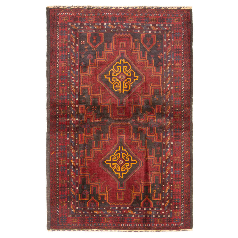 Rizbaft Red Rug 3'9" x 5'9"