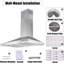 Zomagas 24" Stainless Steel 400 CFM Convertible Wall Range Hood with Baffle Filter