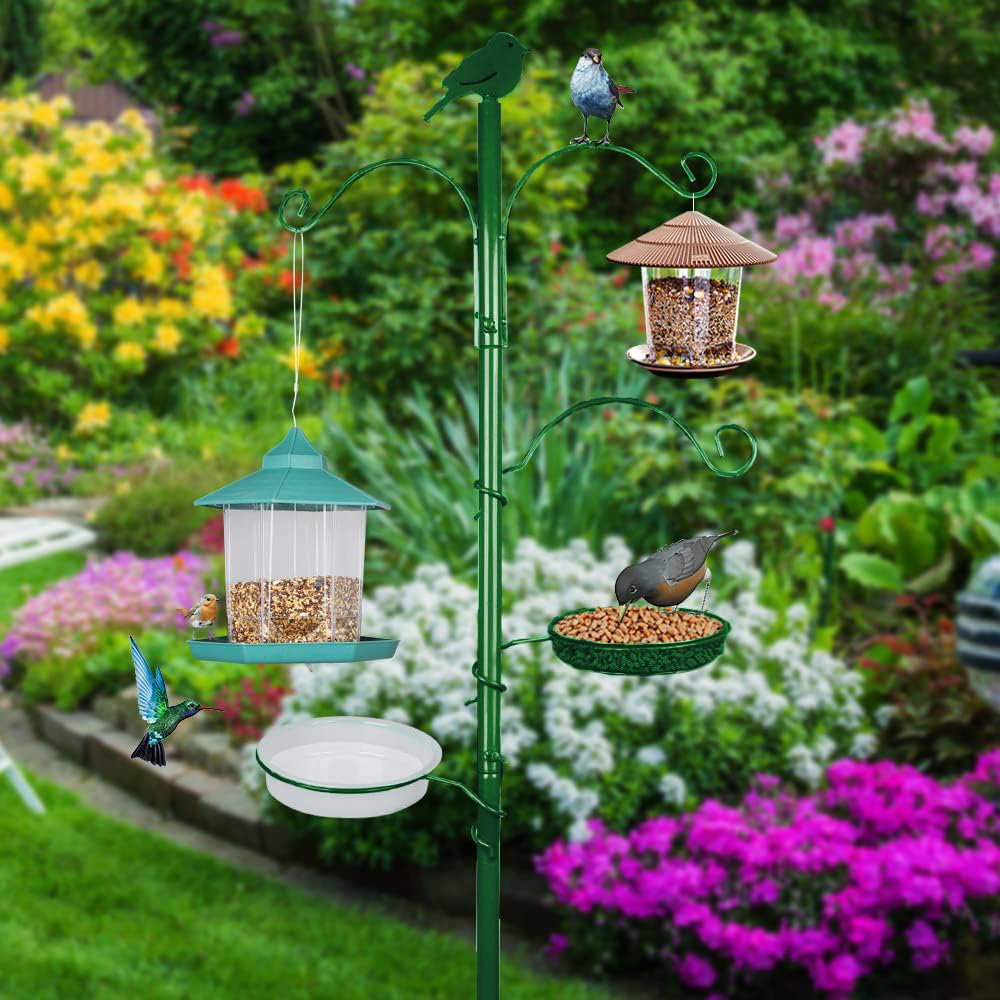 Arlmont & Co. Olon Metal Pole Decorative Bird Feeder | Wayfair