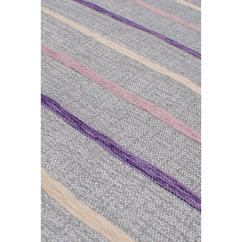 Raye Striped Square Throw Pillow Cover, 48cm H x 48cm W x 0.5cm D, Anthracite/Purple