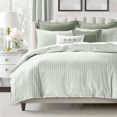 Pacific Stripe Cotton Reversible Coverlet Set