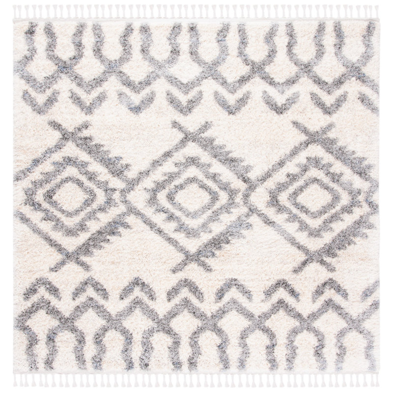 Triplett Fringe Shag Performance Southwestern Rug, Square 6'7"