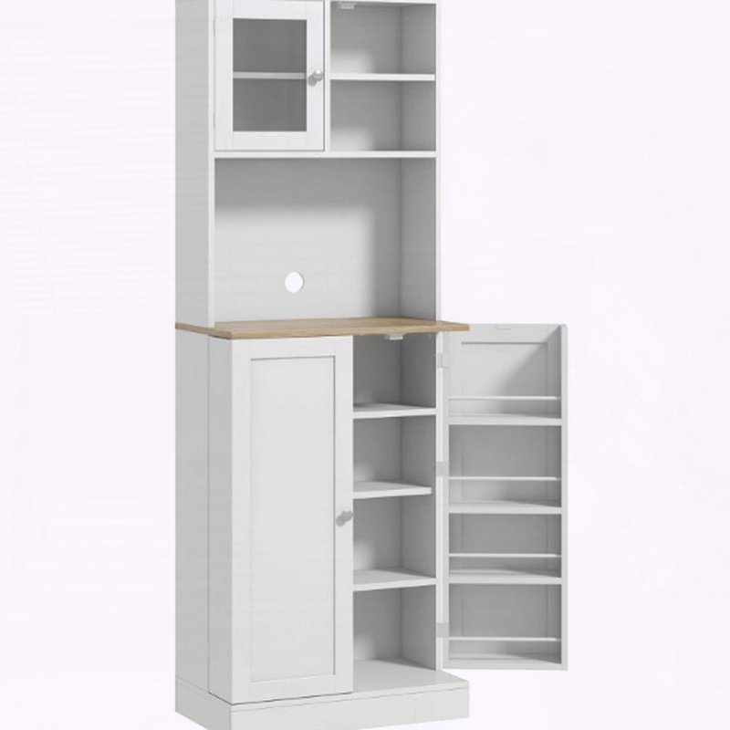 Armoire pour micro-ondes avec tablettes réglables et rangement pour porte