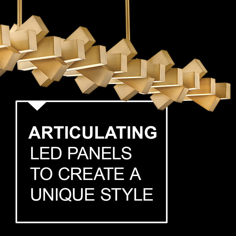 Stitch Steel Dimmable LED Chandelier, Lacquered Brass