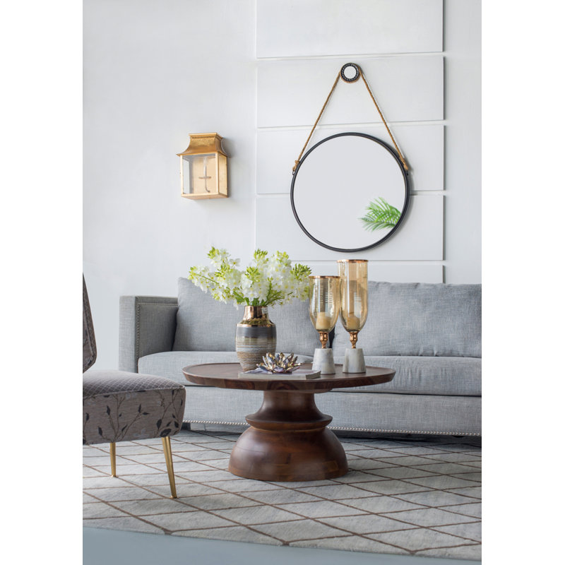 Miroir rond 29,5 po avec cadre noir