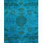 Tapis bleu noué à la main Mazarine, unique en son genre - bleu