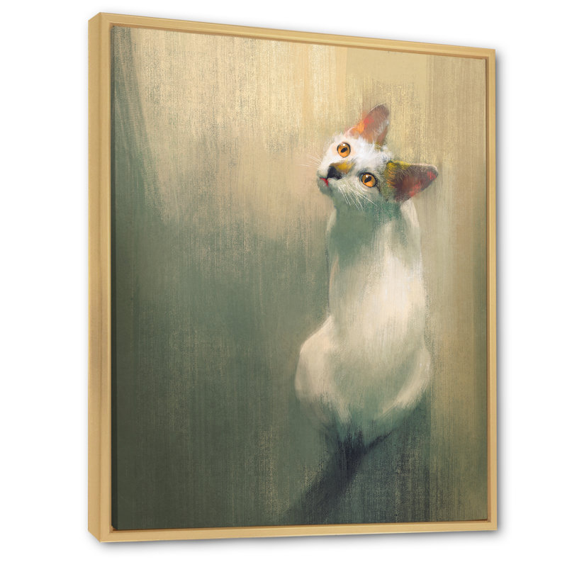 Jeune chat blanc, reproduction d'art sur toile traditionnelle, L 24 po x H 36 po x P 1,5 po